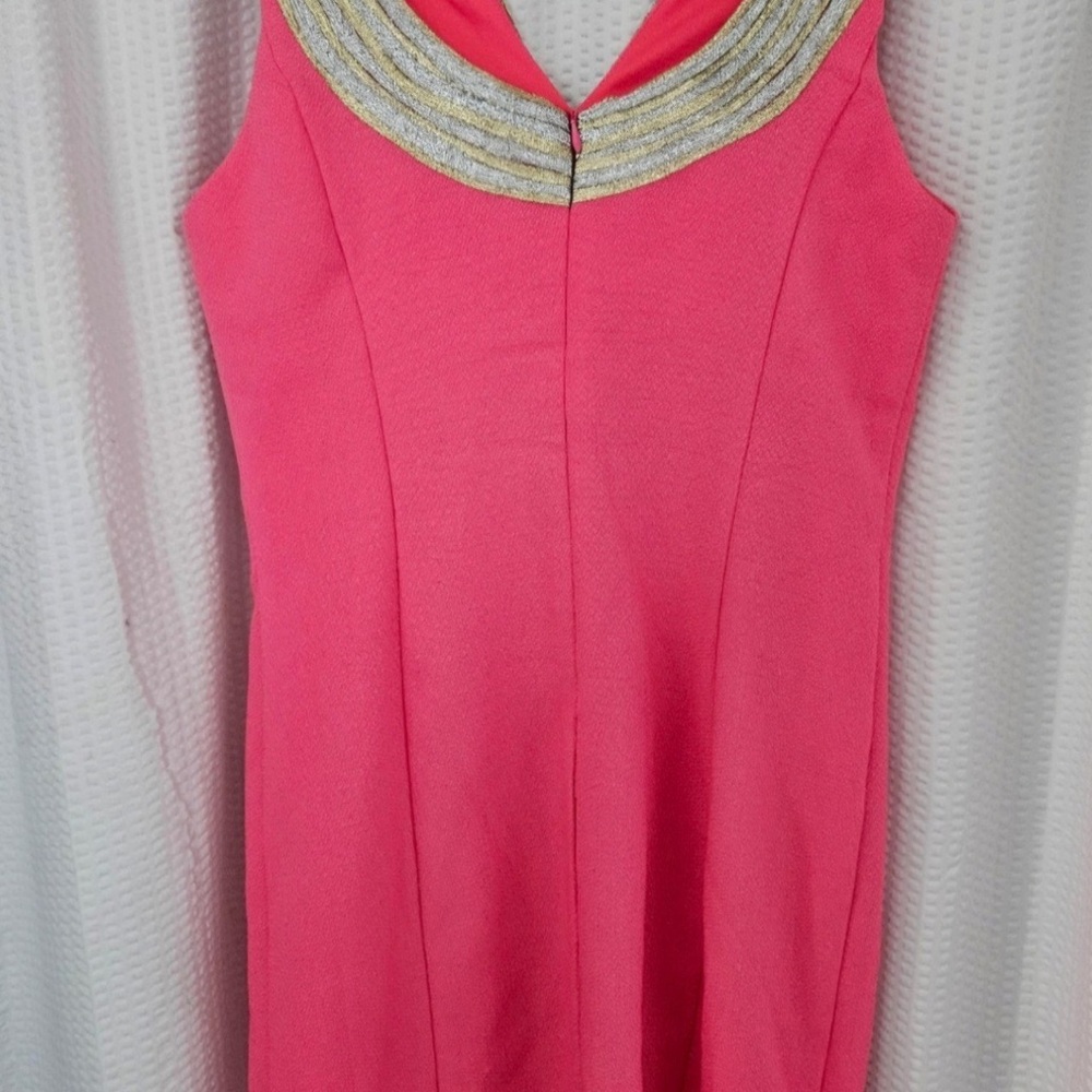 Elegant Pink Dress with Gold Accents